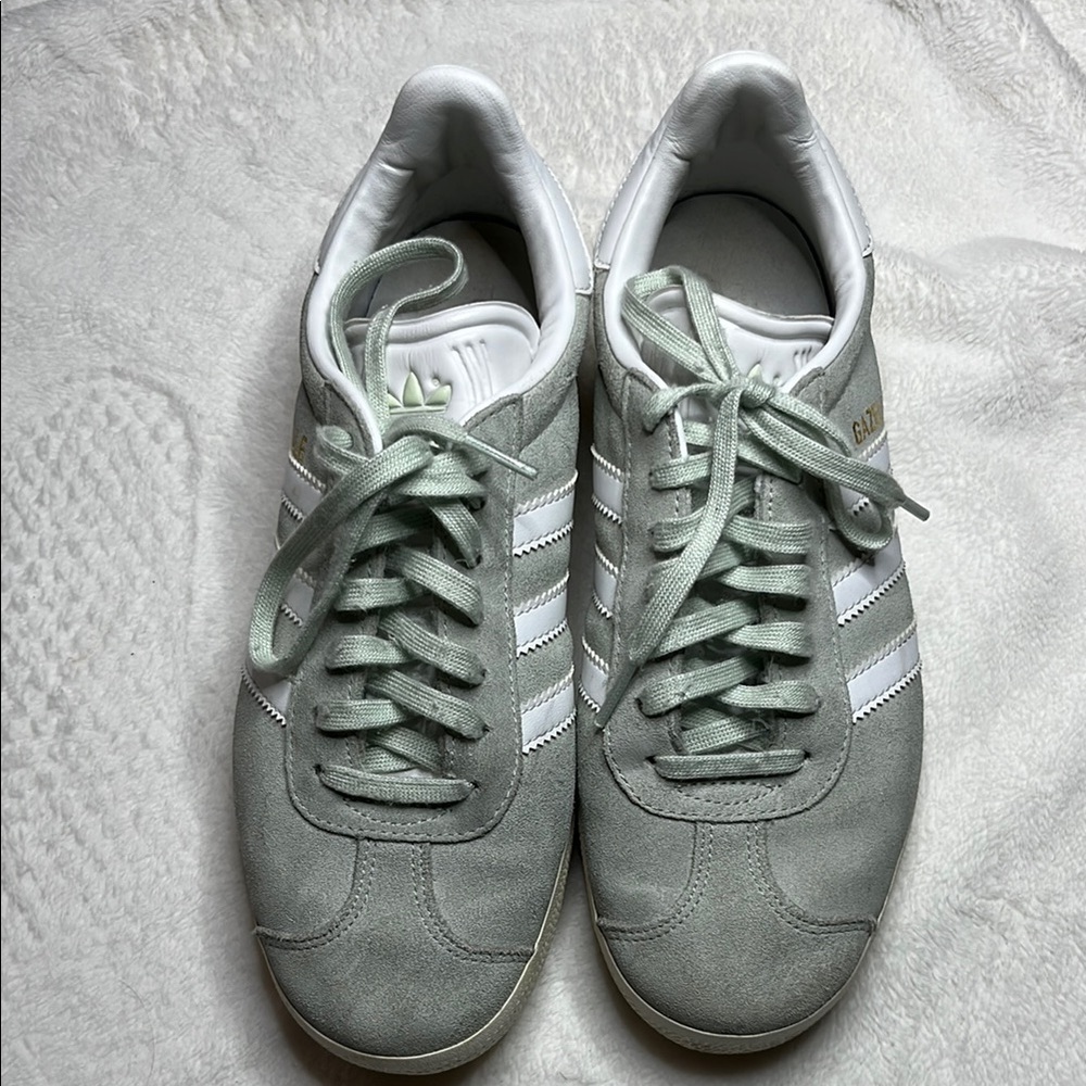 adidas Gazelle Mint Green and White